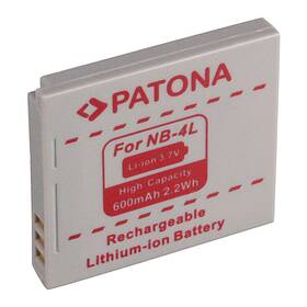 Baterie PATONA NB-4L 600 mAh (Canon) šedá

