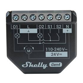 Modul Shelly Gen4 2PM, 2kanálový modul pro řízení žaluzií, WiFi, Zigbee černý

