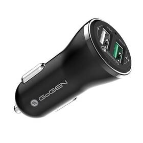 Adaptér do auta GoGEN CHQ 27, 2x USB, 2,4A s funkcí rychlonabíjení QC 3.0 černá

