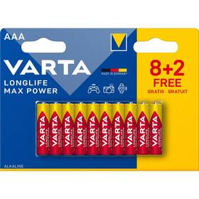Baterie alkalická Varta AAA, LR03, blistr 8+2ks 
