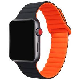 Řemínek Celly magnetický na Apple Watch 42/44/45 mm černý/oranžový

