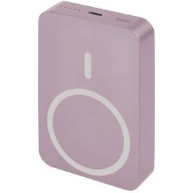 Powerbanka EMOS WI 1046, 10 000 mAh, 20 W+Wireless růžová barva
