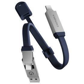 Kabel Energea Sheath Key 2v1 nabíjecí a datový - na klíčenku (60 W) modrý

