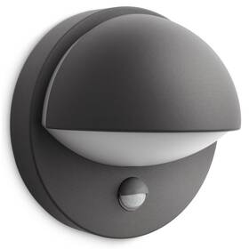 Nástěnné svítidlo Philips June, 1xE27, senzor pohybu - antracitové 

