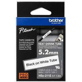 Papírový štítek Brother HSE-211E černá na bílé, 5,2 mm 

