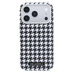 Kryt na mobil Karl Lagerfeld PU Houndstooth Resin Plate MagSafe na Apple iPhone 17 Pro černý

