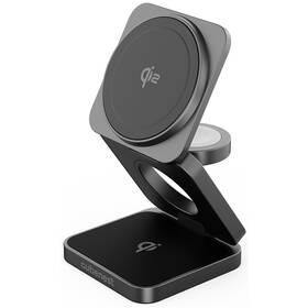 Bezdrátová nabíječka Cubenest SQ312 Pro 3v1, Qi2, MagSafe černá barva
