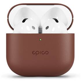 Pouzdro Epico Leather pro Apple AirPods 4 hnědé

