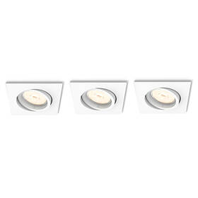 Vestavné svítidlo Philips Enneper, čtverec,  GU10, 3 ks bílé

