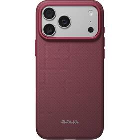 Kryt na mobil Pitaka Summa Argyle na Apple iPhone 18 Pro Max vínový

