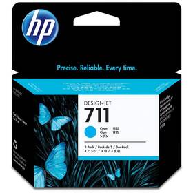Inkoustová náplň HP 711, 3x29 ml azurová

