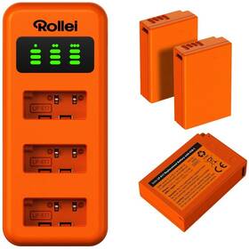 Nabíječka Rollei LP-E17 Triple Charger Set (Canon) oranžová

