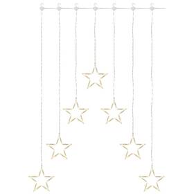 Vánoční osvětlení EMOS 70 LED závěs – 7 hvězd, 67 × 125 cm, vnitřní, teplá bílá 

