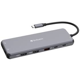 USB Hub Verbatim USB-C Pro Multiport 13 Port stříbrný

