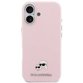 Kryt na mobil Karl Lagerfeld PU Karl and Choupette Heads Pins MagSafe na Apple iPhone 17 růžový

