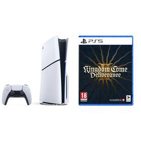 Set výrobků Sony Herní konzole Sony PlayStation 5 (typ modelu - slim) + Hra PlayStation 5 Kingdom Come: Deliverance II bílá