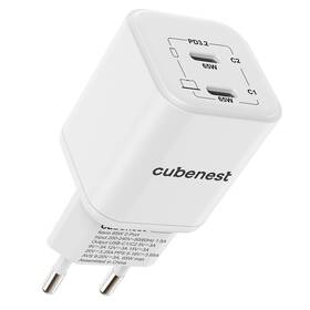 Nabíječka do sítě Cubenest PD Nano Adapter 65W N2D65 bílá

