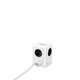 Rozbočovací zásuvka Cubenest PowerCube 4xAC, PD 30W, 2xC,1xA, 1.5m kabel šedá/bílá

