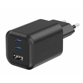 Nabíječka do sítě Swissten GAN 2x USB-C 65W PD + 1x USB-A 18W QC černá

