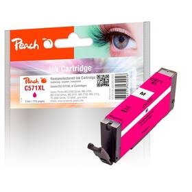 Inkoustová náplň Peach Canon CLI-571XLM, 775 stran purpurová

