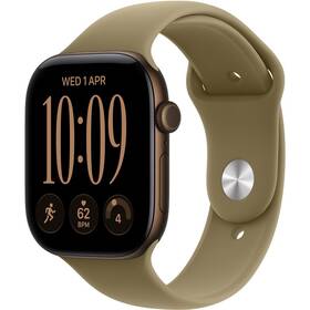 Chytré hodinky Apple GPS 46 mm tmavě bronzový hliník, olivový sportovní řemínek - S/M 

