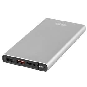 Powerbanka GND 10000 mAh, USB-C PD 18W stříbrná


