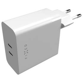 Nabíječka do sítě FIXED 2x USB-C, podpora PD, 65W bílá

