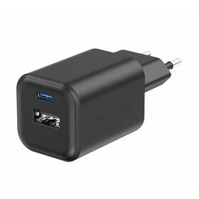 Nabíječka do sítě Swissten GAN 1x USB-C 45W PD + 1x USB-A 18W QC černá

