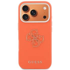 Kryt na mobil Guess PU Resin Logo na Apple iPhone 17 Pro Max oranžový

