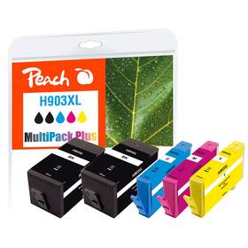 Inkoustová náplň Peach HP 903XL, MultiPack Plus, 5x 910 stran - CMYK 
