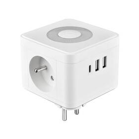 Rozbočovací zásuvka Viking Y23LW, 2x zásuvka, 1x USB-A, 2x USB-C, světlo, vypínač bílá

