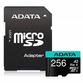 Paměťová karta ADATA MicroSDXC 256GB (100R/80W) + adaptér 

