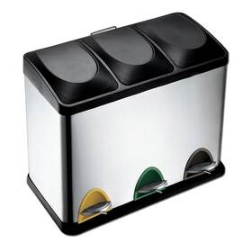 Odpadkový koš na tříděný odpad TORO 270233 černý/nerez

