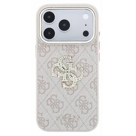 Kryt na mobil Guess PU 4G Strass Metal Logo na Apple iPhone 18 Pro růžový

