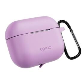 Pouzdro Epico silikonové s karabinou pro AirPods Pro 3 fialové

