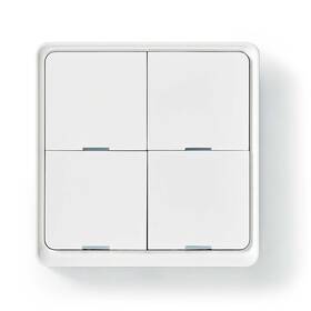 Vypínač Nedis SmartLife, Zigbee 3.0, 4 tlačítka bílý

