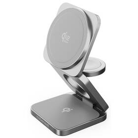 Bezdrátová nabíječka Cubenest SQ312 Ultra Qi2.2 3v1 s MagSafe šedá barva
