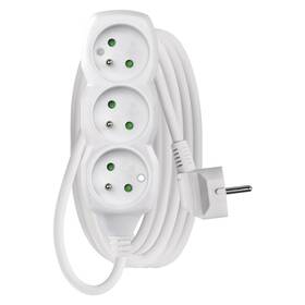 Kabel prodlužovací EMOS 3x zásuvka, 3m bílý

