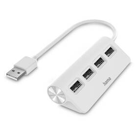 USB Hub Hama 4x USB 2.0 bílý

