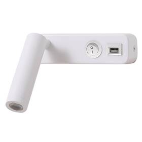 Nástěnné svítidlo IMMAX GOAL LED, vypínač, USB, 3W bílé

