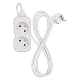 Kabel prodlužovací EMOS 2 x zásuvka, 1,4m bílý

