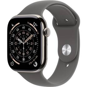 Chytré hodinky Apple GPS + Cellular 46mm přírodní titan - skálově šedý sportovní řemínek - M/L 

