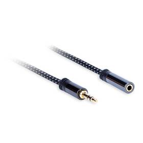 Kabel AQ 3,5 mm Jack/3,5 mm Jack, M/F, 3m černý

