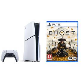 Set výrobků Sony Herní konzole Sony PlayStation 5 (typ modelu - slim) + Hra Sony PlayStation 5 Ghost of Yōtei Standard Edition bílá
