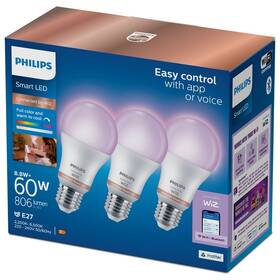 Chytrá žárovka Philips Smart LED 8,8 W, E27, RGB, 3 ks 

