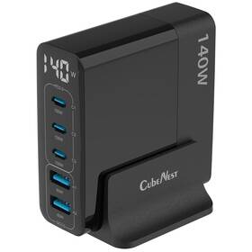 Nabíječka do sítě Cubenest S5D0 PD GaN 140 W černý

