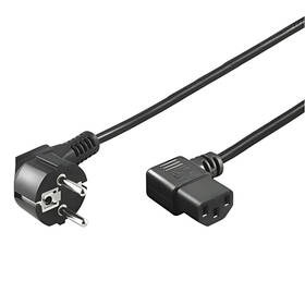 Kabel PremiumCord síťový 230V k počítači, IEC konektor do úhlu 90°, 3 m 

