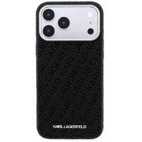 Kryt na mobil Karl Lagerfeld PU Grained Allover Semi Wrap Magsafe na Apple iPhone 18 Pro Max černý

