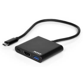 USB Hub PORT CONNECT USB-C/HDMI, USB 3.0, USB-C 60W černá barva
