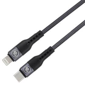 Kabel GoGEN USB-C / Lightning, 1 m, opletený, zkumavka grafitový

